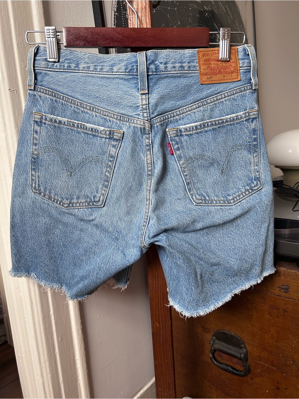 Levi's Light Blue Distressed Denim Cutoff Shorts